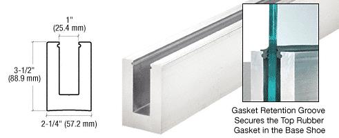 CRL 120" B5L Series Low Profile Square Aluminum Base Shoe Extrusion Only Without Holes