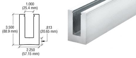 CRL 240" B5L Series Low Profile Square Aluminum Base Shoe Extrusion Only Without Holes