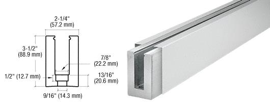 CRL Satin Anodized Custom Cladding Low Profile Shoe for 1/2" Glass with 12" CTC Holes