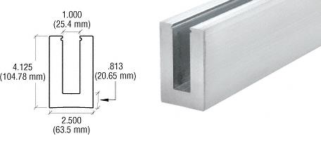CRL 120" B5S Series Standard Square Aluminum Base Shoe Extrusion Only Without Holes