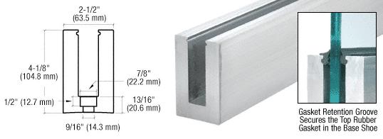 CRL 240" B5S Series Standard Aluminum Square Base Shoe Drilled With 9/16" Hole Size