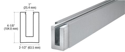 CRL Brushed Stainless Custom Cladding Square Base Shoe for 1/2" Glass