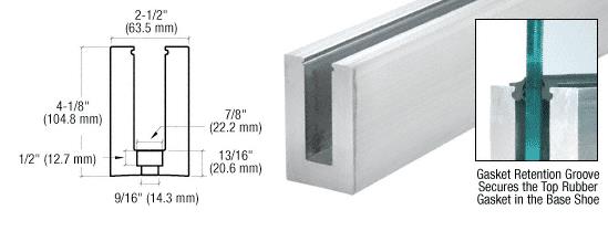 CRL Custom B5S Series Standard Square Aluminum Base Shoe Drilled With 9/16" Hole Size
