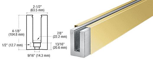 CRL Custom Aluminum Square Base Shoe With Polished Brass Cladding and Drilled With Hole Pattern D