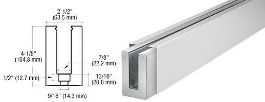 CRL Custom Aluminum Square Base Shoe With Satin Anodized Cladding and Drilled With Hole Pattern D