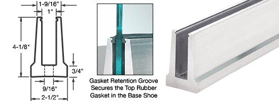 CRL Mill AluminumTapered Base Shoe Drilled With Hole Pattern B - 20 ft Long