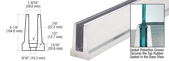 CRL Mill AluminumTapered Base Shoe Drilled With Hole Pattern D - 20 ft Long