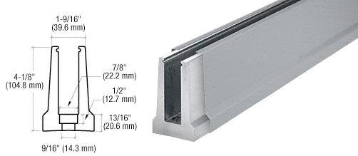 CRL Brushed Stainless Custom Cladding Tapered Base Shoe for 1/2" Glass with 12" CTC Holes