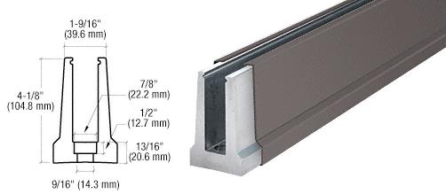 CRL Duranodic Bronze Custom Cladding Tapered Base Shoe for 1/2" Glass with 12" CTC Holes