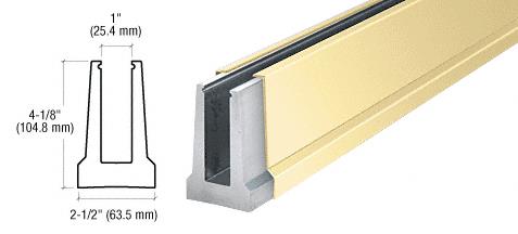 CRL Polished Brass Custom Cladding Tapered Base Shoe for 1/2" Glass