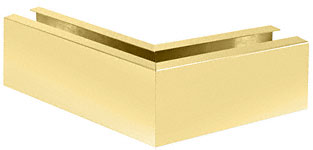 CRL Satin Brass 12" 135 Degree Mitered Corner Cladding for Windscreen and Smoke Baffle Base Shoe