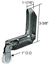 Stamped Galvanized Steel Sliding Screen Door Corner Roller Assembly 1" Nylon Roller for Metal Industries