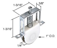 CRL Sliding Screen Door Bottom Roller 1" Steel Ball Bearing Wheel for Columbia Doors - Bulk