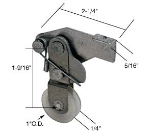 CRL Sliding Screen Door Bottom Roller 1" Nylon Wheel - Bulk