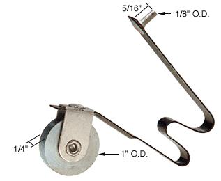 CRL Sliding Screen Door Spring Tension Roller 1" Steel B.B. Wheel with Locator Pin - Package