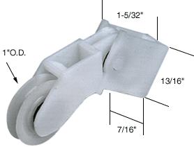 CRL Sliding Screen Door Bottom Roller 1" Nylon Wheel for Peachtree Doors - Bulk