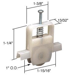CRL Sliding Screen Door Bottom Roller 1" Nylon Wheel - Bulk