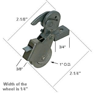 CRL Sliding Screen Door Bottom Roller 1" Steel B.B. Wheel - Package