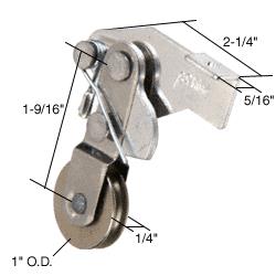 CRL Sliding Screen Door Bottom Roller 1" Steel B.B. Wheel - Package
