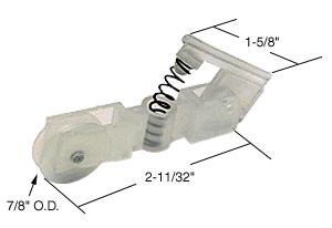 CRL Sliding Screen Door Bottom Roller 7/8" Nylon Wheel for Ozark & Chrysler Doors - Package