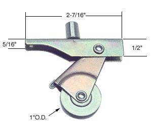1" Stainless Steel Center Groove Sliding Screen Door Bottom Roller with Top Adjustment Screw for Bay-Mill Doors - Package