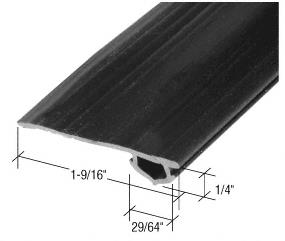 84" Black Vinyl Adjustable Width Bug Strip, 1-9/16" Max Width