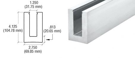 CRL Mill Aluminum Square Heavy-Duty Base Shoe Undrilled 10' Long