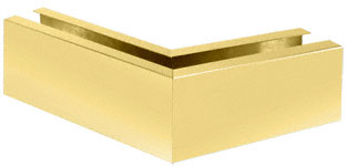 CRL Satin Brass 12" 135 Degree Mitered Corner Cladding for B7S Series Heavy-Duty Square Base Shoe