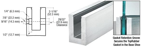CRL 240" B7S Series Fascia Mount Heavy-Duty Square Mill Aluminum Base Shoe 3/4" Glazing