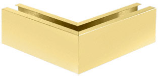 CRL Satin Brass 12" 90 Degree Mitered Corner Cladding for B7S Series Heavy-Duty Square Base Shoe