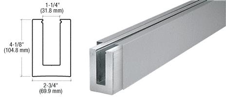 CRL Brushed Stainless Custom Square Heavy-Duty Base Shoe for 3/4" Glass