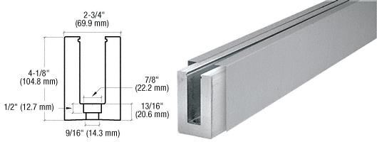 CRL Brushed Stainless Custom Square Heavy-Duty Base Shoe Drilled With Hole Pattern D