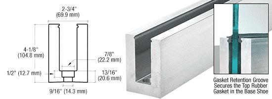 CRL Mill Aluminum B7S Series Custom Length Heavy-Duty Square Base Shoe Drilled With Hole Pattern D