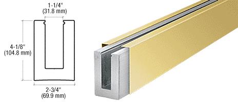 CRL Polished Brass Custom Square Heavy-Duty Base Shoe for 3/4" Glass