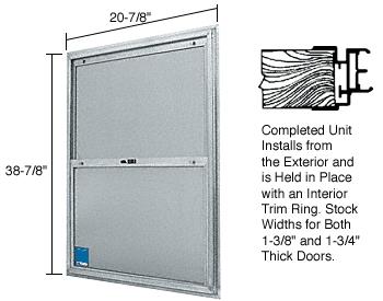 CRL 20-3/4" x 38-3/4" Bel-Air "Plaza" Replacement for Competitive Combination Unit with Clear Tempered Glass and Mill Frame for 1-3/8" 2-6 Door