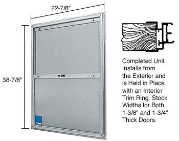 CRL 22-3/4" x 38-3/4" Bel-Air "Plaza" Replacement for Competitive Combination Unit with Clear Tempered Glass and Mill Frame for 1-3/8" 2-8 Door