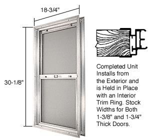 CRL 18-3/4" x 30-1/8" Bel-Air "Plaza" Combination Door Unit with Obscure Tempered Glass and Mill Frame for 2-4 Slab Door
