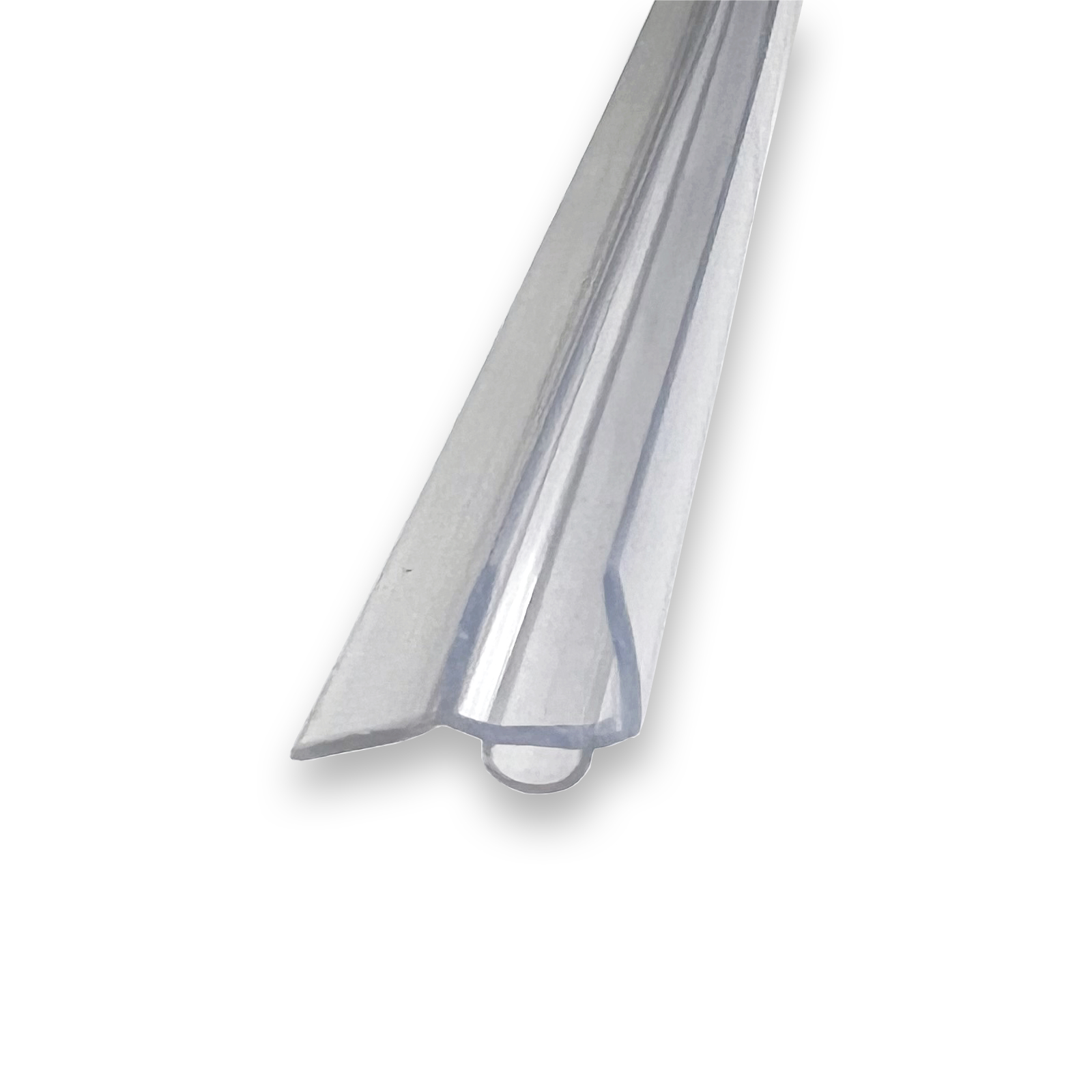 Gordon Glass&#174; Universal Clear Bottom Sweep with Bulb and Drip Rail for Hinged Shower Doors, 5/16" and 3/8" Thick Glass - 31" Long