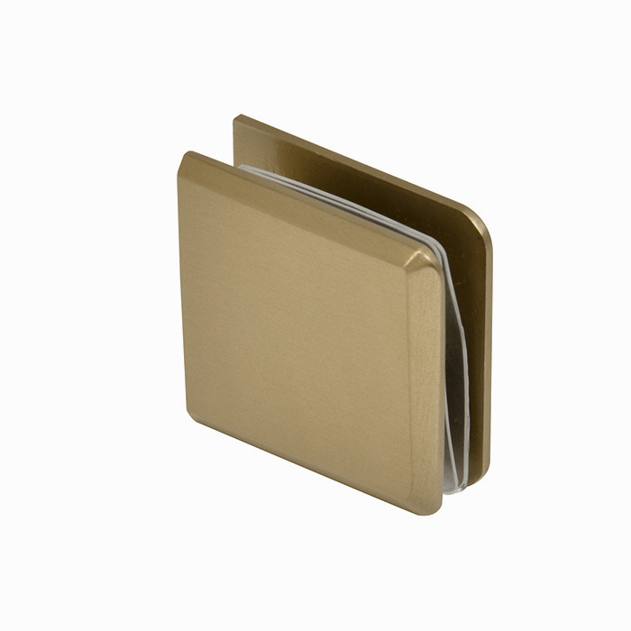 CRL Dark Brushed Bronze Beveled Hole-in-Glass Style Wall Mount Heavy-Duty Glass Clamp