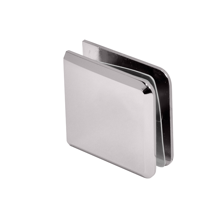 CRL Polished Nickel Beveled Hole-in-Glass Style Wall Mount Heavy-Duty Glass Clamp