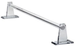 30" Long 3/4" Dia. Acrylic Mirror Towel Bar with Self-Stick Back Plate