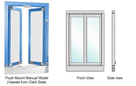 CRL Custom Size and Finish Manual Flush Mount Bi-Fold Service Window