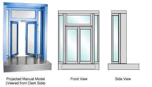 CRL Custom Fabricated Size and Finish Manual Projected Bi-Fold Service Window
