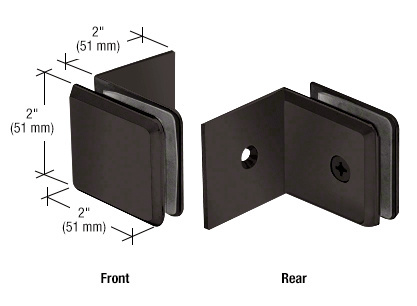 CRL Matte Black Fixed Panel Beveled Clamp With Large Leg