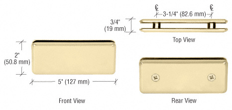 CRL Satin Brass Beveled 180 Degree Glass-to-Glass Clamp