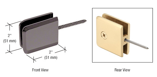 CRL Oil Rub Bronze Square Beveled Wall Mount Movable Transom Clamp