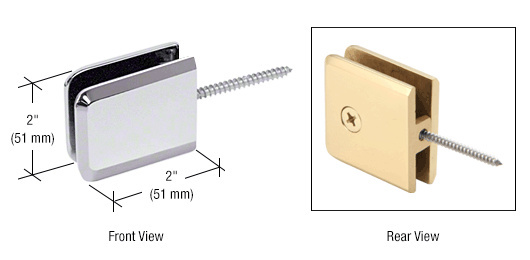 CRL Chrome Square Beveled Wall Mount Movable Transom Clamp