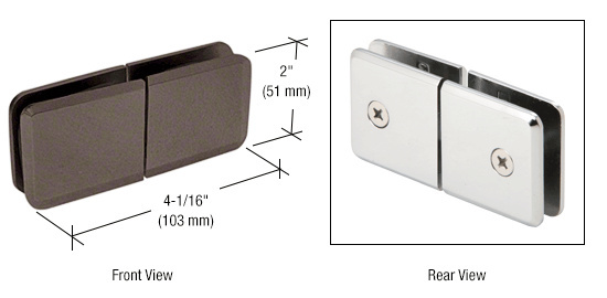 CRL Oil Rub Bronze Square Beveled 180 Degree Glass-to-Glass Movable Transom Clamp