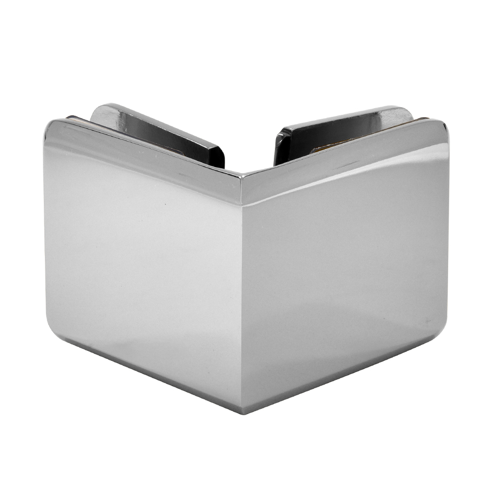 CRL Polished Chrome Beveled Style 90 Degree Glass-to-Glass Clamp