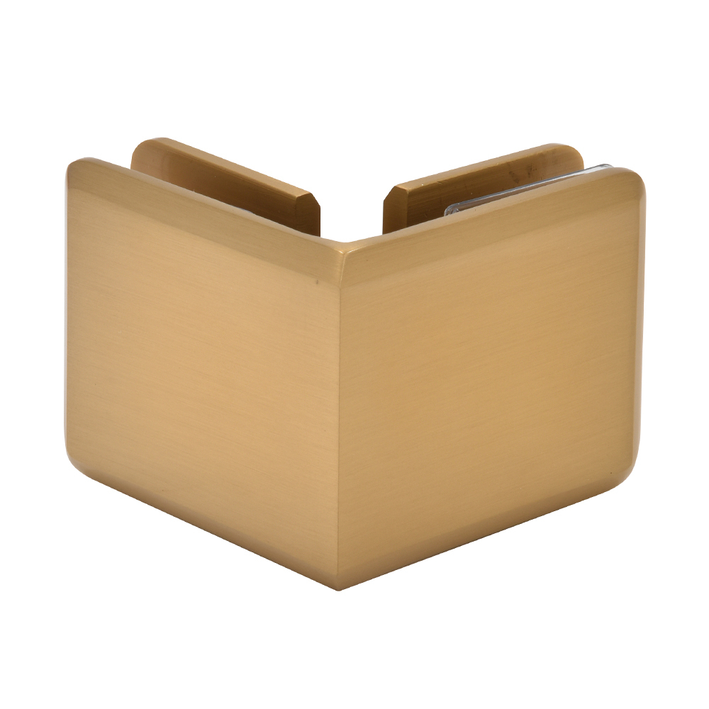 CRL Modern Gold Beveled Style 90 Degree Glass-to-Glass Clamp